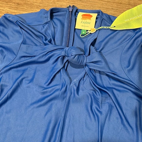 FARM Rio Bright Blue Long Sleeve Bodysuit size M - Picture 5 of 7